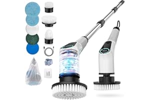 Dovety Electric Spin Scrubber, Cordless Cleaning Brush, Shower Scrubber with 8 Replaceable Brush Head, Power Cleaning Brush w