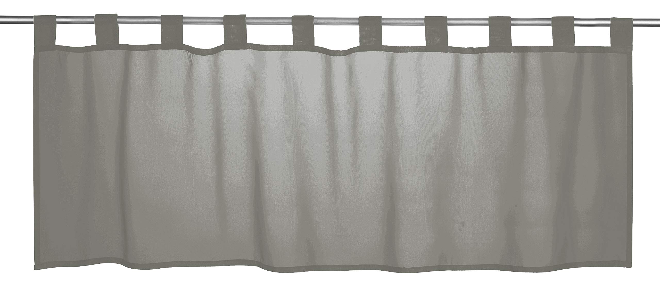 Elbersdrucke 198466 Bistro Curtain Basic 07 Grey Transparent 48 x 140 cm Panel Curtain Short Curtain for Kitchen Window Privacy Screen Privacy