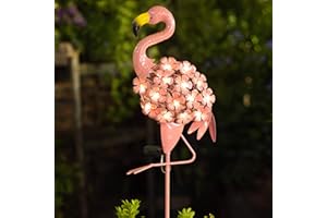 Homeimpro Garden Solar Lights Flamingo Yard Decor Gifts for Women Outdoor Decorations Stake Lights, Waterproof Warm White 27 LED for Lawn,Patio, Courtyard, for Mom Grandma