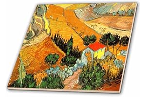 3dRose ct_48156_2 Van Gogh Landscape Ceramic Tile, 6-Inch