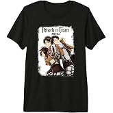 Attack on Titan Group Portrait with Swords and Logo Anime Premium Tri-blend T-Shirt