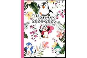 Penguin Gift: Penguins Pattern Monthly Planners: Two (2) Years Monthly Planner & Personal Scheduler, Logbook with 24 Months Calendar