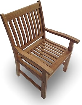 Amazon Com Royal Teak Comac Compass Teak Arm Chair Kitchen Dining