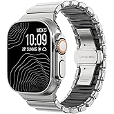 CHANCHY Titanium Band Compatible with Apple Watch Ultra 3/2/1 Band 49mm 46mm 45mm 44mm 42mm, Luxury Band Titanium Silicone Dual-Layer Link for Men iWatch Series 11 10 9 8 7 6 5 4 SE