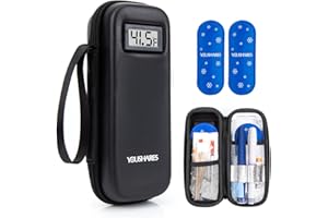 YOUSHARES Insulin Cooler Travel Case with Temperature Display - Refrigerated Medicine Cooling Bag with 2 TSA Approved Ice Pack, Medication Pen Diabetic Supplies Organizer for Trip and Daily