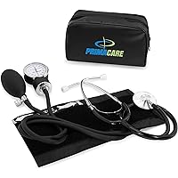 Primacare DS-9197-BK Professional Classic Series Manual Adult size Blood Pressure Kit, Emergency Bp kit with Stethoscope and
