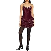 Forever 21 Womens Tiered Velvet Mini Dress