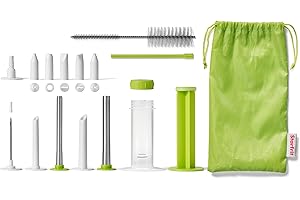 Starfrit 4-in-1 Dessert Decorator & Food Injector - Decorate, Marinate, Baste and Core & Fill Food - 18 Pieces - Storage Pouc