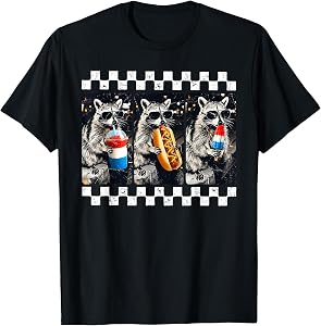 USA America Raccoon Hot Dog 1776-2026 4th of July 250 Years T-Shirt