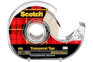 Scotch Tape Transparent Tape, 19mm Wide x 32.9m, 2 Rolls with Dispensers