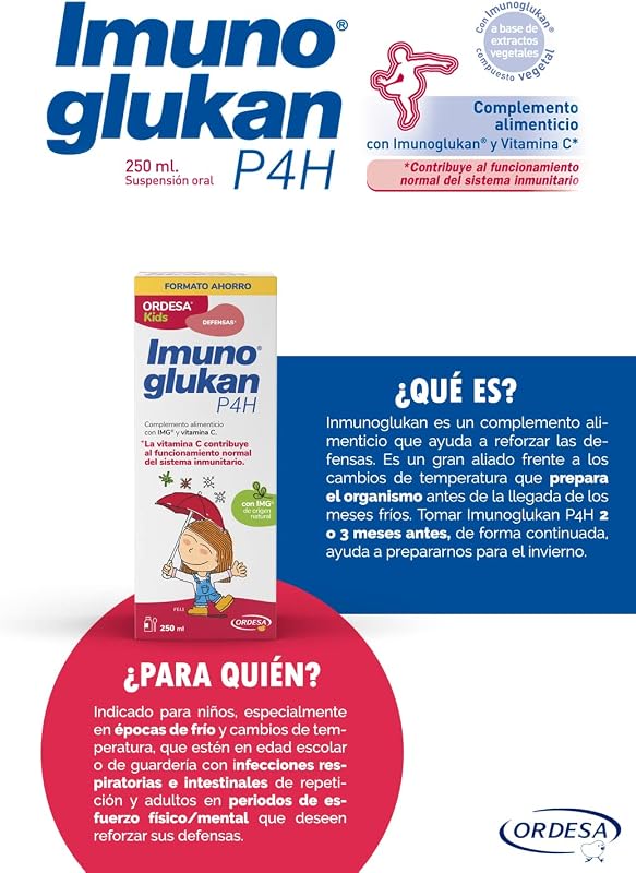 P4H Jarabe 250ml | 250ml | Complemento Alimenticio con Vitamina C para Fortalecer las Defensas de Niños para los más Pequeños y Adultos