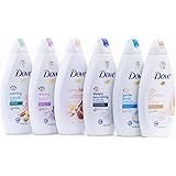 Dove Body Wash Variety 6 Pack - Shea Butter, Deep Moisture, Pistachio Cream, Coconut Milk, Gentle Exfoliating and Silk Glow, 