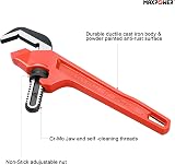 MAXPOWER 300mm 12-Inch Offset Adjustable Hex Pipe Wrench for Square Nuts view 5