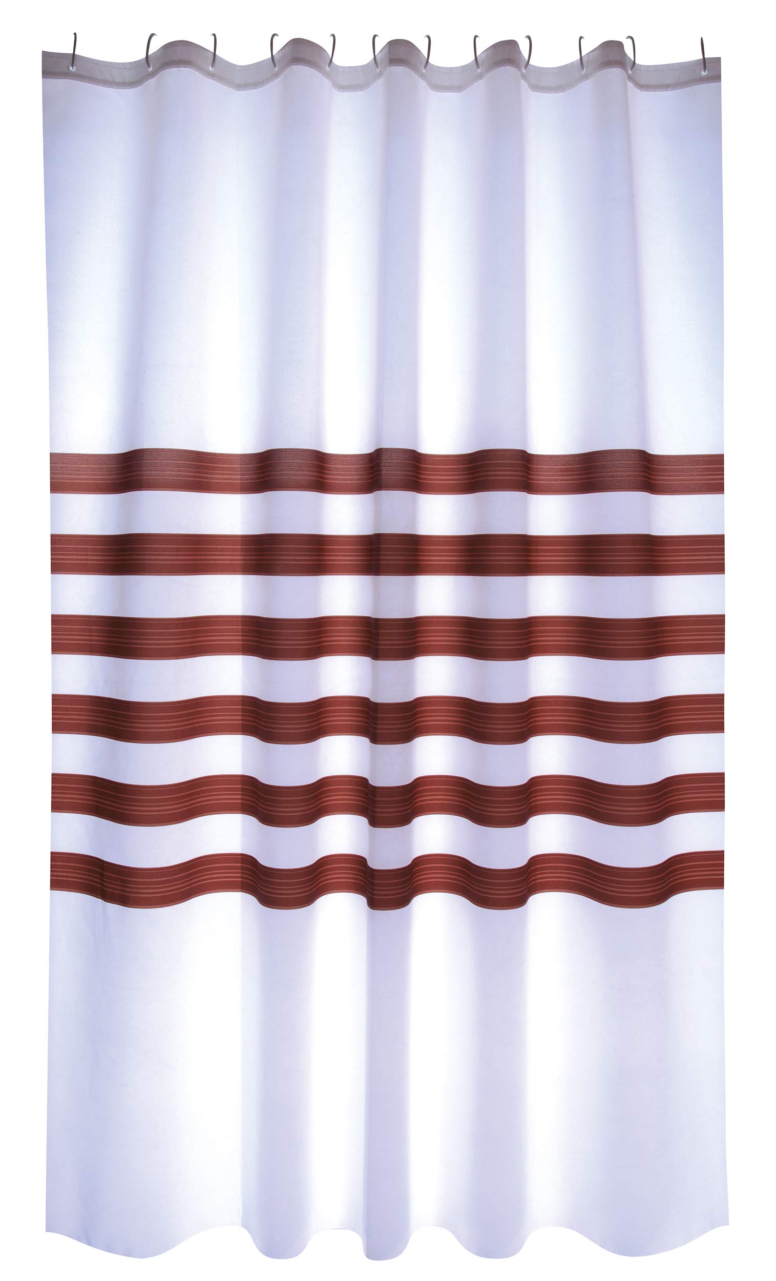 MSV Shower curtain Premium 180x200cm Linie brown