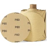 Shawya 5 Inch 100 PCS PSA Sanding Discs 80 Grit Sticky-Back Sandpaper | Adhesive Backed Sandpaper For DA Sander Used for Automotive Car Paint, Woodworking Wood, Metal Sanding