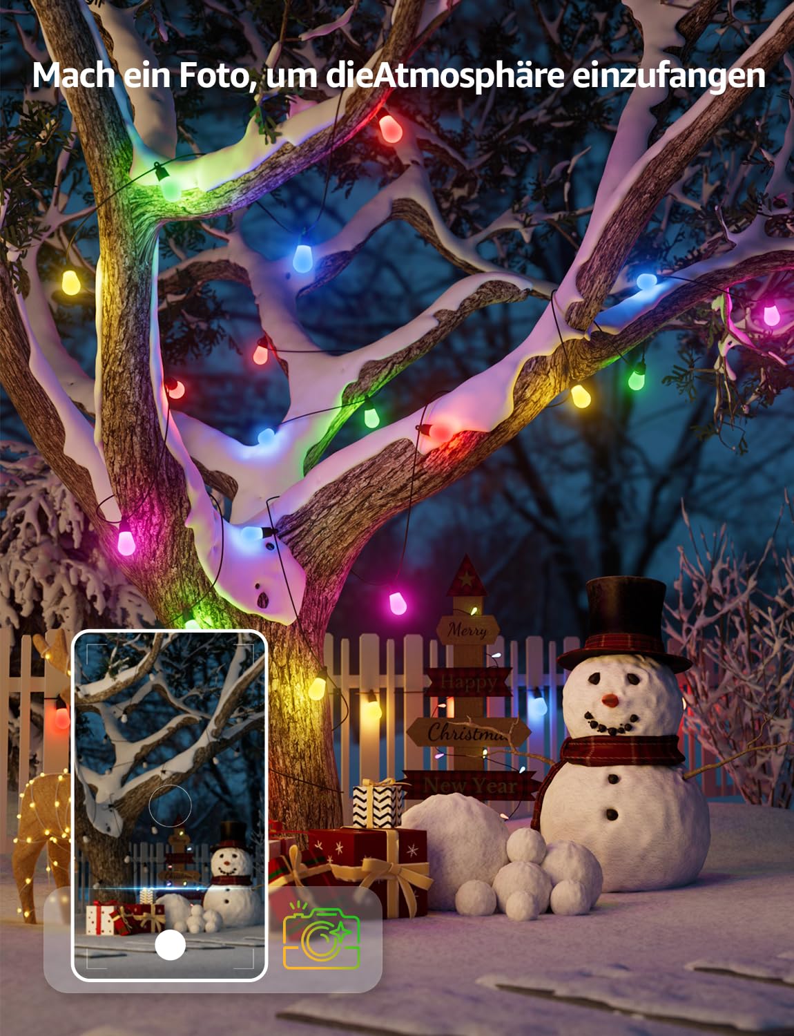 Lepro ZB1 AI LED Lichterkette Außen 30m, RGB+Warmweiß Smarte LED S14 WLAN Glühbirnen,App-Steuerung,Funktioniert mit Alexa&Google,IP65,Personalisierter KI-Lichtdesigner,ohne Fernbedienung, 30 LEDs 4