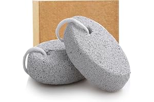 Natural Foot Pumice Stone for Feet, Borogo 2-Pack Lava Pedicure Tools Hard Skin Callus Remover for Feet and Hands - White&Red