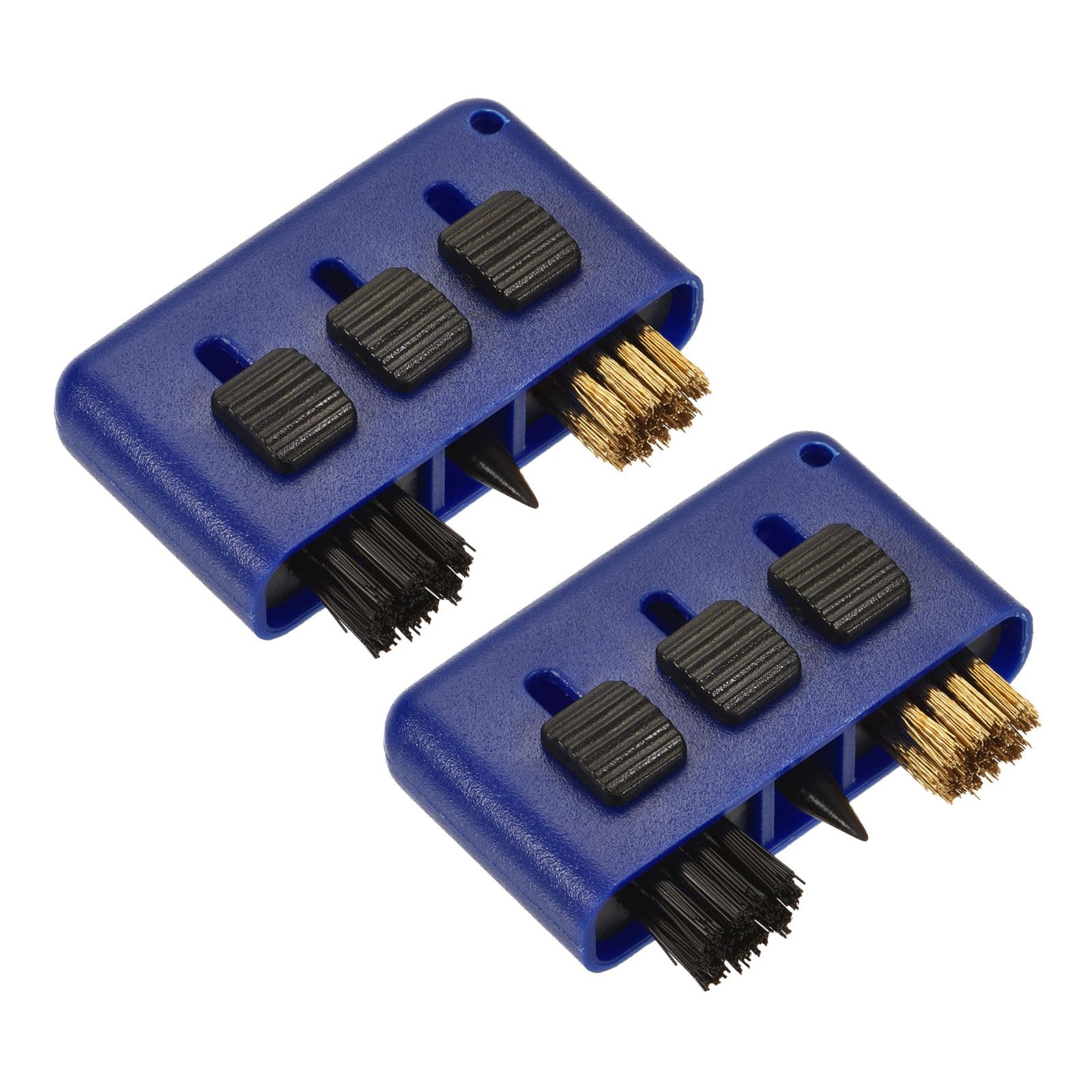 M METERXITY 2 Pack Golf Club Brush - Golf Club Groove Cleaner 3 in 1 Bristle Head Cleaning Tools, Retractable, Apply to Outdoor (Blue)