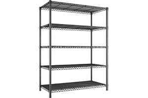 REIBII 5 Shelf Metal Shelving 72''H Storage Shelves Steel Wire Shelving for Storage Adjustable Garage Shelving Heavy Duty Shelves Storage Rack Pantry Shelves Kitchen Office Shelf,72''H X36''W X14''D