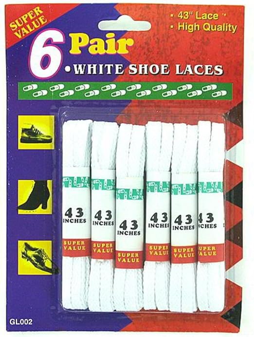 Bulk Buys White shoe laces Case Of 24 Watches