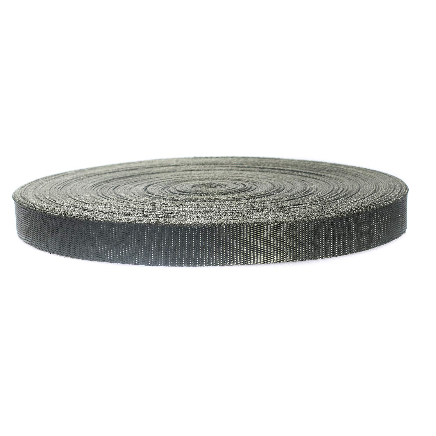 50 Meter x 25mm Polypropylene Webbing Strap - 1,4mm thick - Multi-purpose PP webbing Tape for DIY Craft Backpack Strapping Apron Bunting Bags Belts Slings etc, TKB5070 khaki