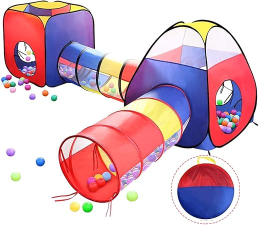 Amazon ボールハウス 子供用テント キッズテント 室内 ４点セット 折り畳み式 コンパクト 収納袋付き 収納便利 誕生日 入園祝い 子どもの日 プレゼントに最適 Tomomori キッズテント おもちゃ