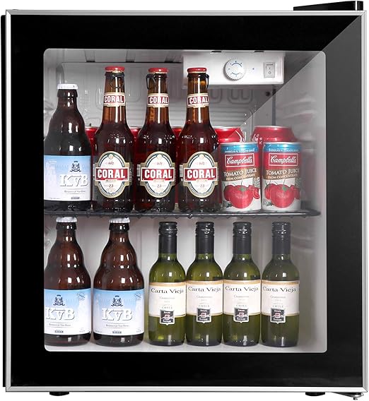 mini refrigerador de nevera con vidrio 60 latas de bebidas refrigerador con puerta reversible para cerveza soda o vino 1 6 pies pequeno dispensador