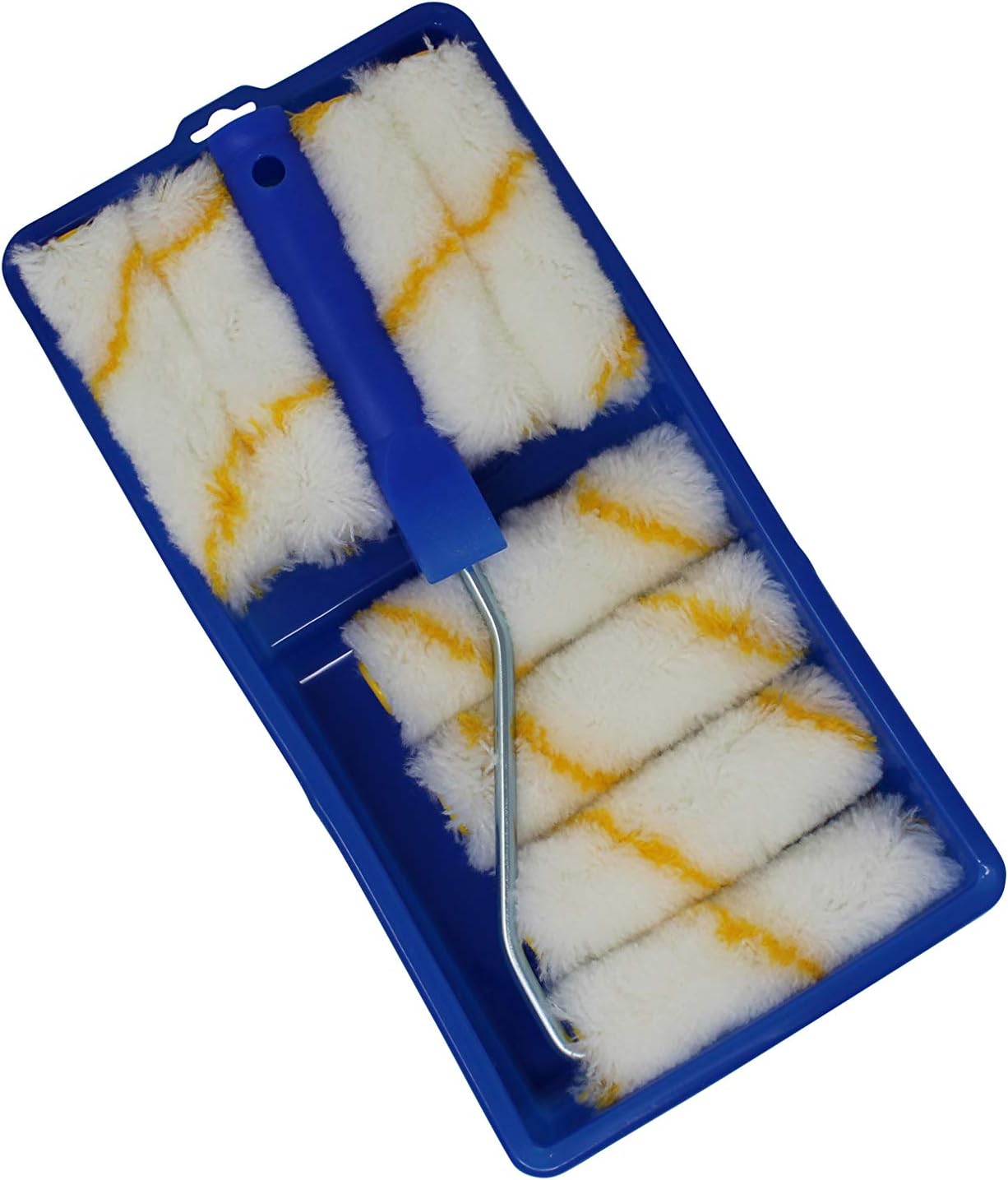 Pro Grade - Paint Roller Tool Kit - 10 Piece Painting Set - Mini Plastic Paint Tray Set, Mini Roller Frame, Microfiber Roller Covers - - 