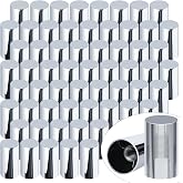 CheeMuii 60PCS 33mm Lug Nut Cover Kit Standard Flanged Column Lug Nut Cover | Premium ABS Chrome Screw-on Truck Trailer Hub Lug Nut Cover Caps Cylindrical Lug Nut Covers for Semi Truck Trailer