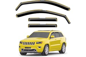 Deejecsun in-Channel Window Rain Guards Fit for Jeep Grand Cherokee 2011-2021 Limited Extra Durable Window Deflectors Vent Visors Shades Car Accessories Visors Rain Guards -4 pcs