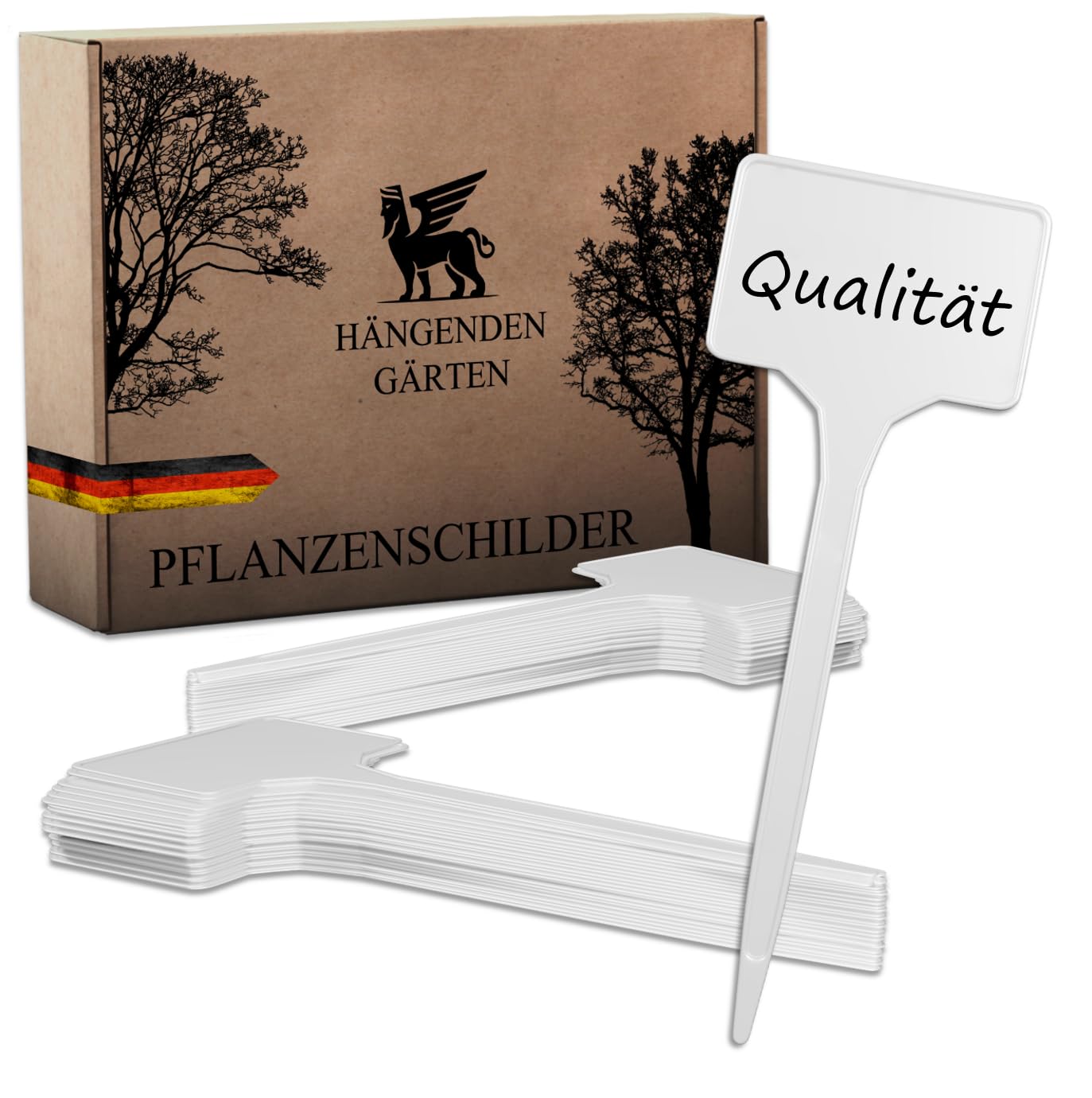 R&M Orient Plant Signs (60 Pieces, White) Set - 15cm Long Plant Stake Herb Signs Plug Labels Bed Garden Herbs Flowers Plants - Waterproof Weatherproof