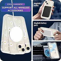 Tcaraersing Magnetic Clear Flower Case for iPhone