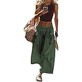 Seetaa Women's Wide Leg Pants Comfy High Waisted Casual Loose Lounge Pants with Pockets
