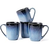 MONITO 14 OZ Coffee Mugs Set of 4, Large Ceramic Coffee Mugs,Modern Coffee Mugs Set with handle for Tea/Latte/Cappuccino/Milk/Cocoa, Funny Tea Cups for Office and Home, Engagement Gifts