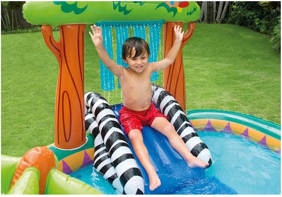 intex jungle play center inflatable pool with sprayer