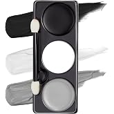Spooktacular Creations Halloween Makeup Palette 3 Colors Skeleton Face Body Paint with Double-headed Brush for Adult Cosplay SFX Makeup Cosplay Dress Up (7 Oz, Black White Gray )
