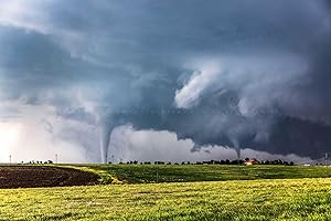 SOUTHERN PLAINS PHOTOGRAPHY Tornado Photography Print (Not Framed) Picture of Twin Tornadoes on Stormy Day in Kansas Storm Wall Art Extreme Weather Decor (5" x 7")