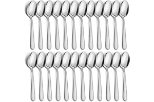 24-Piece Dinner Spoons Set, Funnydin 6.7" Stainless Steel Spoons Silverware, Durable Dessert Spoons, Table Spoon Use for Home