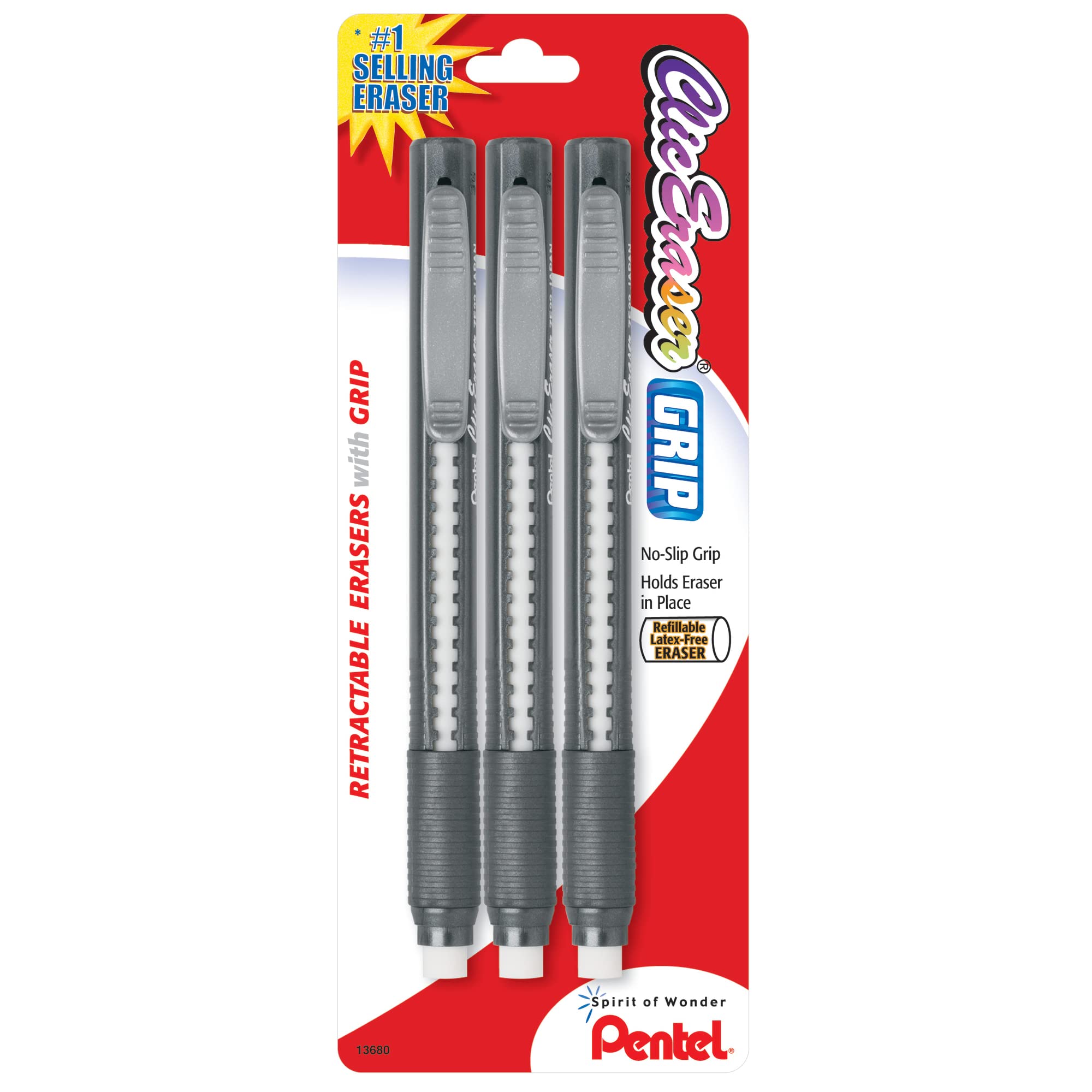 Pentel ZE21BP3K6 Clic Eraser Pencil (1 Pack)
