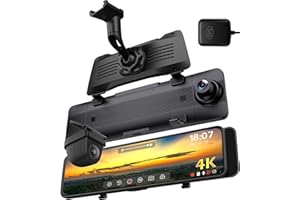 NikoMaku Mirror Dash Cam Front and Rear OEM Design 4K Resolution 11 Inch Full Touch Screen Rear View Mirror Camera for Cars 170° Wide Angle Type-C Dual Lens Included GPS AS5 Pro Standard