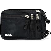BUKL Navigator Travel Neck Wallet; RFID Blocking Pouch and Passport Holder for Travel with Neck and Waist Carry Modes; Travel Document Holder for Passports, Cards, Cash and Mid-Size Phones (Black)