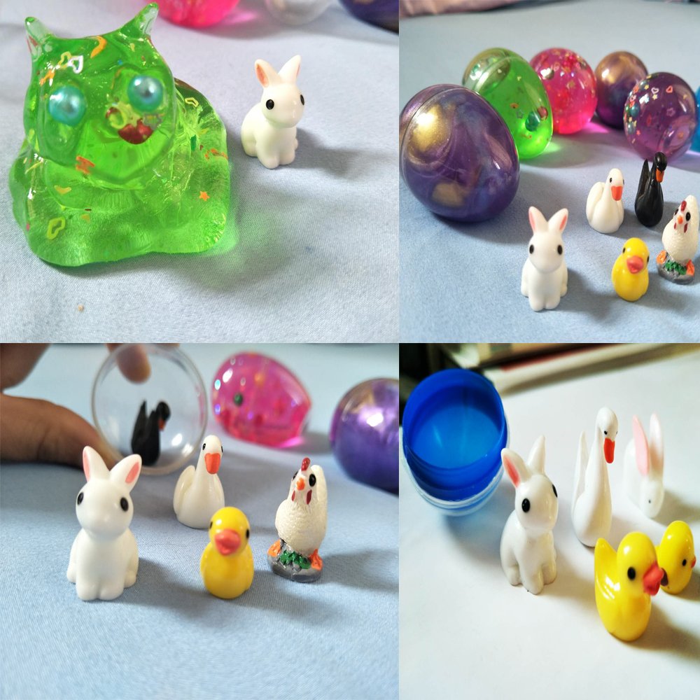 JPDX Clear slime putty Colorful Fluffy Slime Egg filled toys with Fruit Slices Galaxy Slime Scented Stress Relief Toy Sludge Toys For kids (7 Pack)