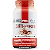 Fresh Nutrition Organic Reishi Mushroom Capsules - Rich in Alpha Glucan - Ganoderma Lucidum & Ganoderma Applanatim - Third Party Tested - 90 Capsules/Pills