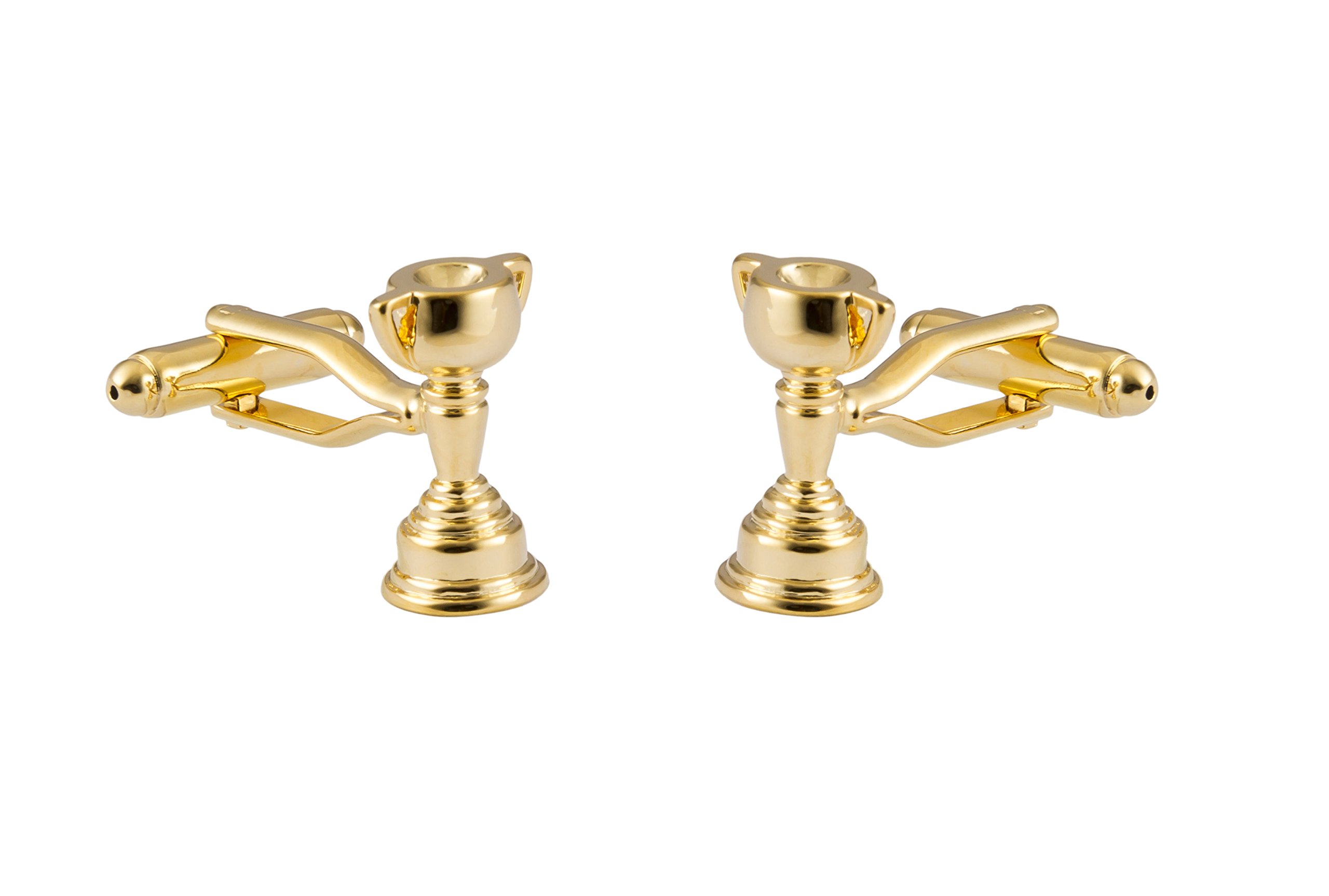 Knighthood Men's Golden Trophy Cup Cufflinks Golden