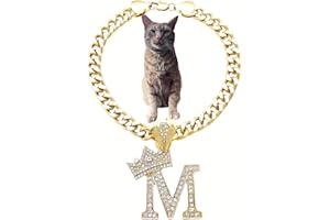 BA UNIQUE FASHION Initial Letter Cuban Chain Dog Chain Pet Chain Pet, Cat, Puppy Necklace (M, 10")