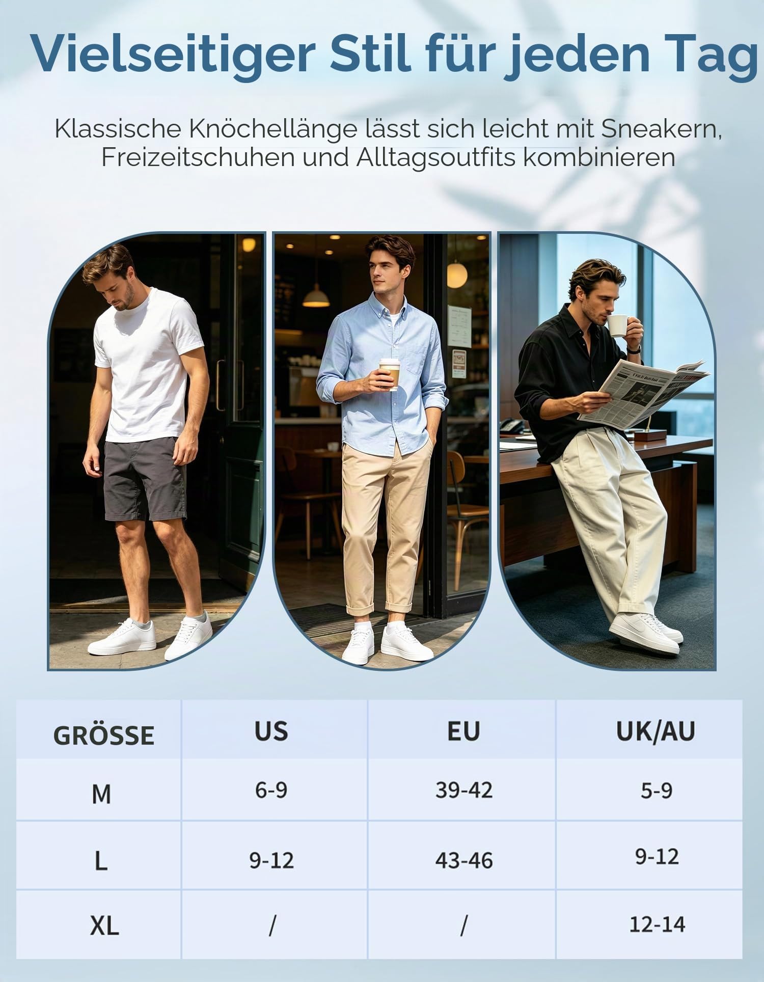 CLOSEMATE 6 Paar Herren & Damen kurze Bambussocken für Sneaker Gr. 43-46 7