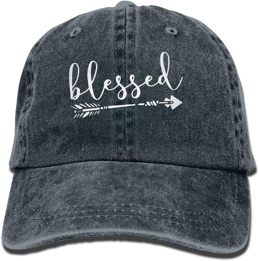 Men and Women Blessed Letters Arrow Printed-1 Vintage Jeans Baseball Cap