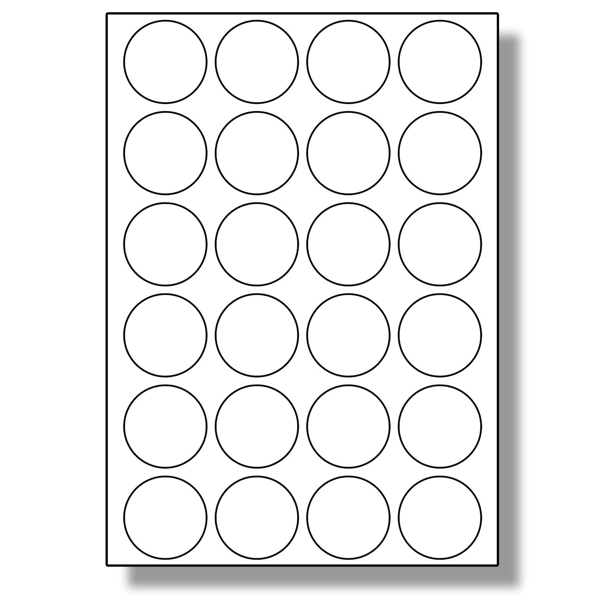 Label Planet® 24 Per Page/Sheet, 5 Sheets (120 Round Sticky Labels), White Blank Matt A4 Circular Circle Price Pricing Stickers, for Laser or Inkjet Printer, UK LP24/45R, 45MM Diameter Circles