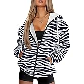 Kathyboom Women's Zip Up Hoodies Casual Long Sleeve Track Jackets With Pockets Fall Outfits Sweaters Fashion Jackets