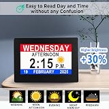 Véfaîî Dementia Clock 2.0 with Auto DST, 7in HD Display, 20 Reminders view 2